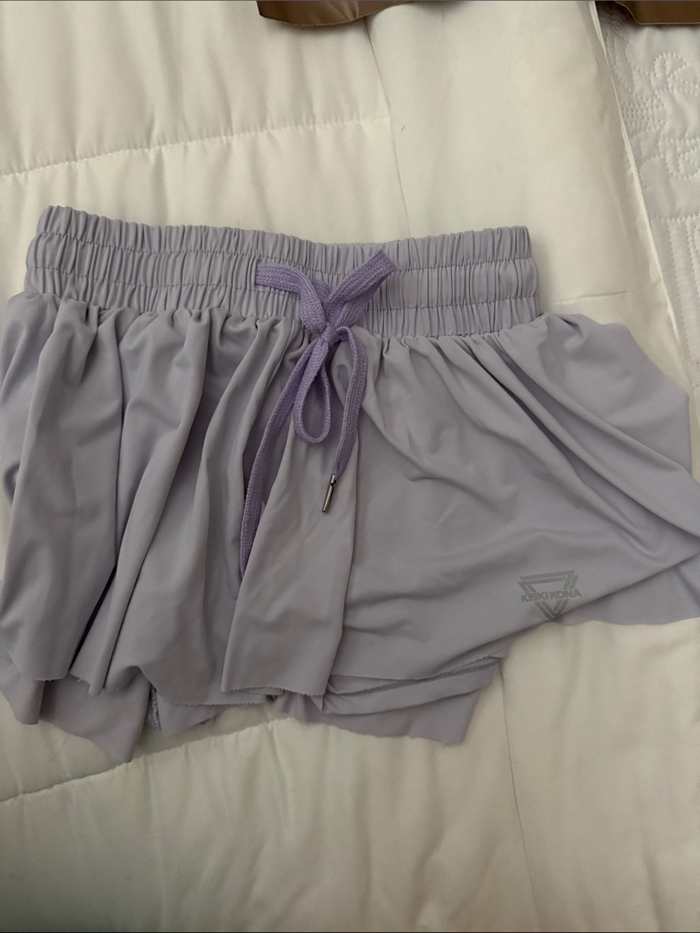 Women's Lavender Athletic Skort with Drawcord Waist